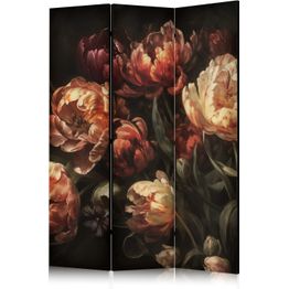Sermi Artgeist Magnificent Tulips - Bouquet of Flowers in Red and White on a Black Background, eri vaihtoehtoja