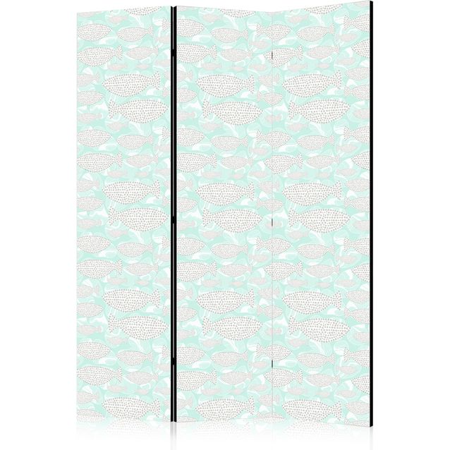 CONFIGURABLE PÄÄTUOTE - Sermi - Minimalist Fish - Fish of Grey Dots on a Crystal Clear Water Surface in Mint Green Colors 10757