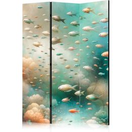 Sermi Artgeist Spectacular Underwater Landscape - Fish in an Underwater World in Turquoise Blue Beige and Delicate Orange Colors, eri vaihtoehtoja