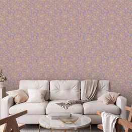 Tapetti Artgeist Cute Light-Beige Little Flowers Small flowers with beige undulating petals on a blue background, beige, 50cm x 10m