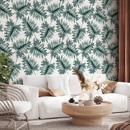 Tapetti Artgeist Dance of the Leaves, turkoosi, 50cm x 10m