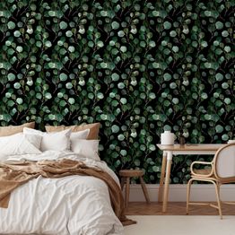 Tapetti Artgeist Flickering of Nature, musta, 50cm x 10m