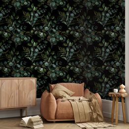 Tapetti Artgeist Painted Nature, musta, 50cm x 10m