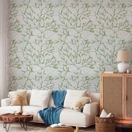 Tapetti Artgeist Under the Mistletoe, valkoinen, 50cm x 10m
