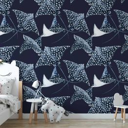 Tapetti Artgeist Underwater Dance, sininen, 50cm x 10m