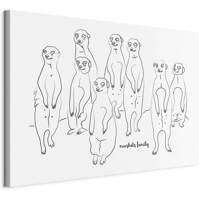 CONFIGURABLE PÄÄTUOTE - Taulu - Animal Patrol (1-part) - Meerkats on Black and White Background 15262