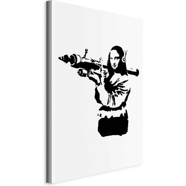 CONFIGURABLE PÄÄTUOTE - Taulu - Banksy Mona Lisa with Rocket Launcher (1 Part) Vertical 73685