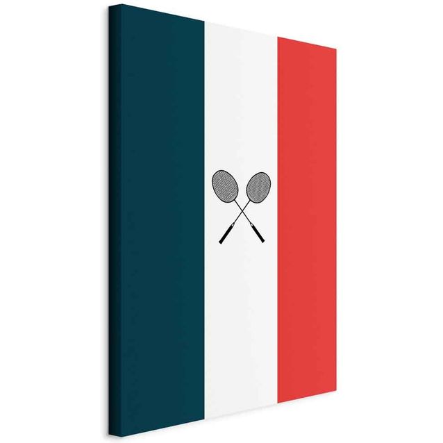 CONFIGURABLE PÄÄTUOTE - Taulu - Black Badminton Rackets Against the Backdrop of the French Flag 02714