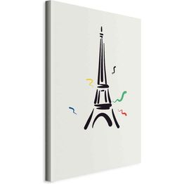 Taulu Artgeist Black Graphic Drawing of the Eiffel Tower on a Cream Background, eri vaihtoehtoja