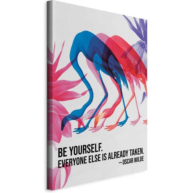 CONFIGURABLE PÄÄTUOTE - Taulu - Colorful Flamingos - Inspirational Quote with Colorful Bird Silhouettes 24836