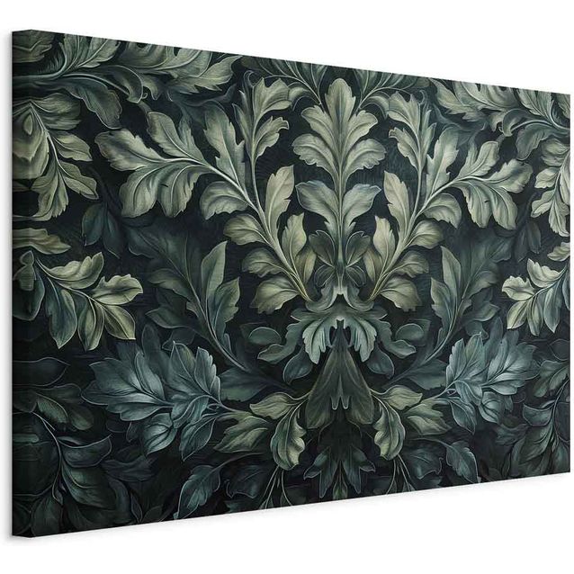 CONFIGURABLE PÄÄTUOTE - Taulu - Dark Green Victorian Leaves: Botanical Carved Composition 87148