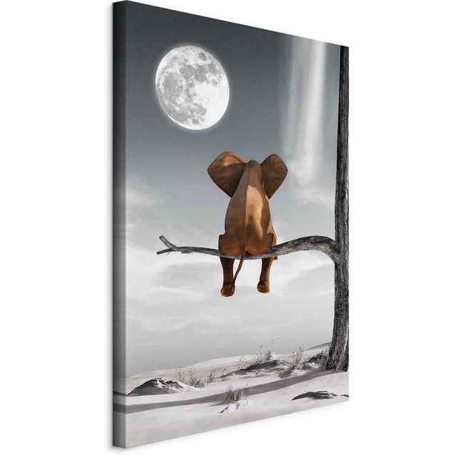CONFIGURABLE PÄÄTUOTE - Taulu - Elephant and Moon (1 Part) Vertical 90927