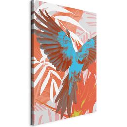 Taulu Artgeist Exotic Wings - Parrot Among Abstract Leaf Patterns, eri vaihtoehtoja