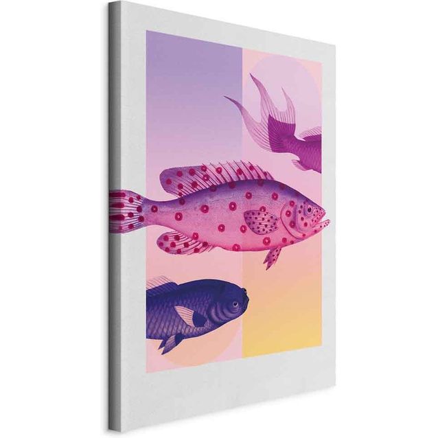 CONFIGURABLE PÄÄTUOTE - Taulu - Fish in Pastels - Stylized Fish Against Gradient Shapes 24621