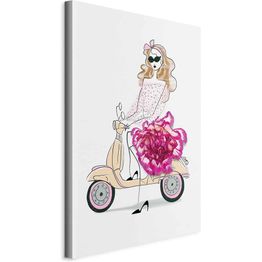 Taulu Artgeist Girl on a Scooter (1 Part) Vertical, eri vaihtoehtoja