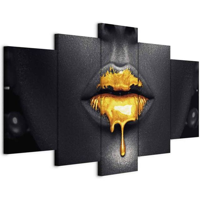 CONFIGURABLE PÄÄTUOTE - Taulu - Gold Lips (5 Parts) Wide 38431