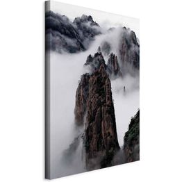 Taulu Artgeist High Mountains in Mist (1-part) - Landscape of Clouds Amid Rocks, eri vaihtoehtoja