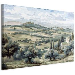 Taulu Artgeist Landscape with Green Fields and Trees Tuscan Sunny View, eri vaihtoehtoja