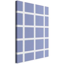 Taulu Artgeist Lines and Symmetry - Expressive White Grid on a Blue Background, eri vaihtoehtoja