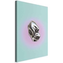 Taulu Artgeist Metallic Form - Abstract Sculpture on a Mint Background with a Purple Halo, eri vaihtoehtoja