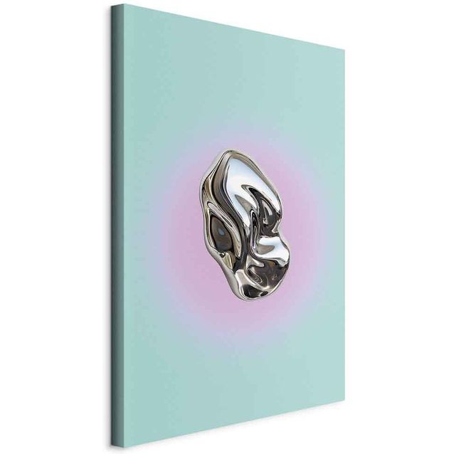 CONFIGURABLE PÄÄTUOTE - Taulu - Metallic Form - Abstract Sculpture on a Mint Background with a Purple Halo 28704