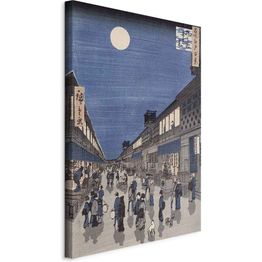 Taulu Artgeist Night time view of Saruwaka Street from 'Meisho Edo Hyakkei' (One Hundred Views of Edo) (Utagawa Hiroshige), eri vaihtoehtoja