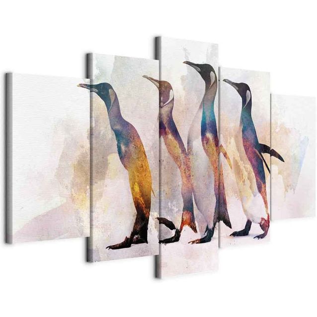 CONFIGURABLE PÄÄTUOTE - Taulu - Penguin Wandering (5 Parts) Wide 29603