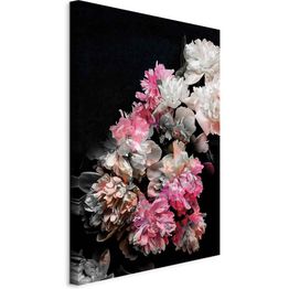 Taulu Artgeist Peony Charm (1-part) - Colorful Bouquet on Black Background, eri vaihtoehtoja