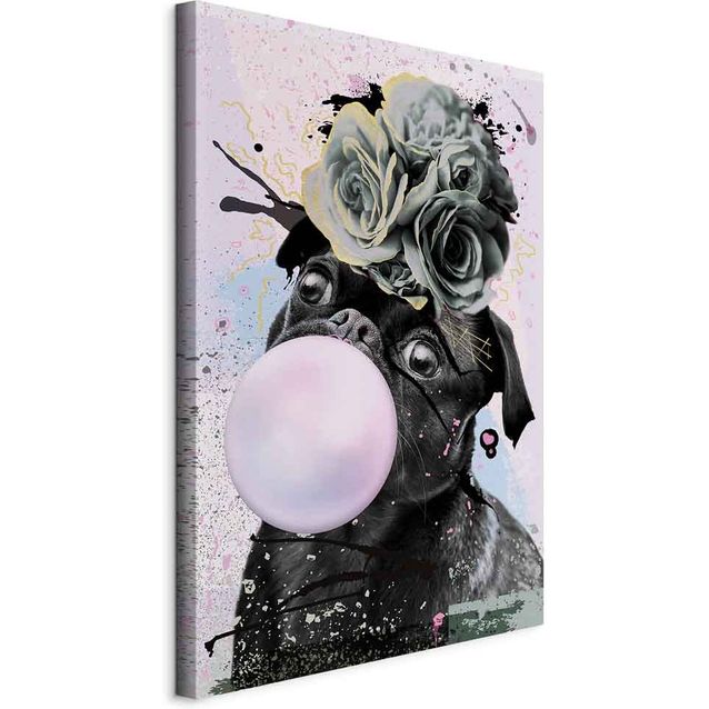 CONFIGURABLE PÄÄTUOTE - Taulu - Pug With Bubble Gum (1 Part) Vertical 10878