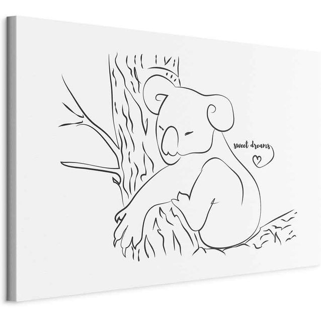 CONFIGURABLE PÄÄTUOTE - Taulu - Quiet Charm of Nature (1-part) - Sleeping Koala in Black and White 96493
