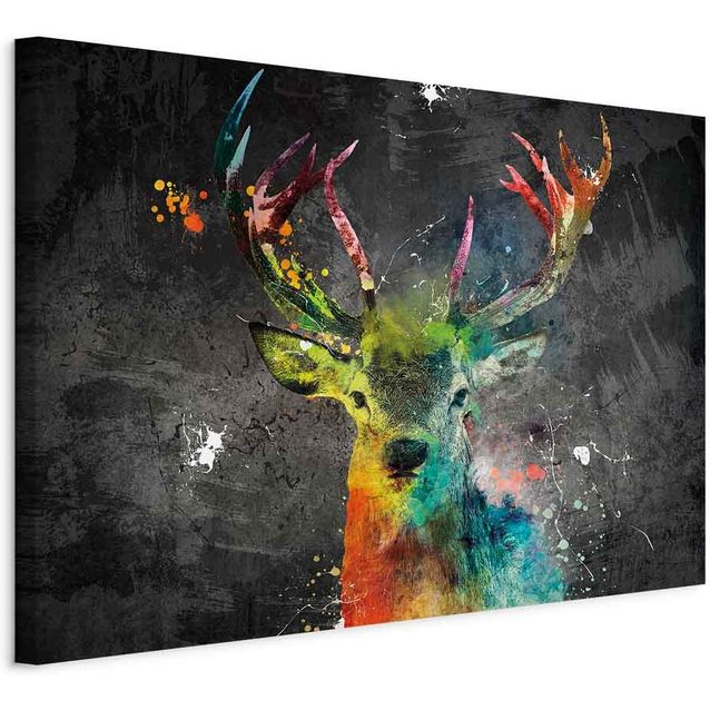 CONFIGURABLE PÄÄTUOTE - Taulu - Rainbow Deer (1 Part) Wide 01305