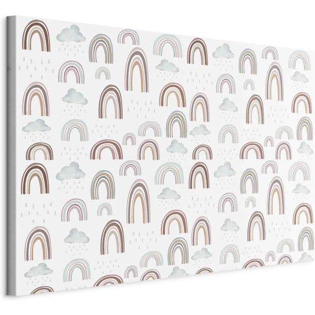 CONFIGURABLE PÄÄTUOTE - Taulu - Rainbows After the Storm - Rainbows of Various Sizes in Pastel Hues Among Rain Clouds in a Gray-Blue Shade 40478