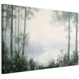 Taulu Artgeist Retro Landscape Grove Trees and Pond in Patinated Shades of Green, eri vaihtoehtoja