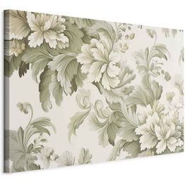 Taulu Artgeist Retro Vintage Flowers in Delicate Cream and Green Colors, eri vaihtoehtoja