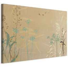 Taulu Artgeist Tiny Bird - Colorful Grasses in Golden Shades of Sunset, eri vaihtoehtoja