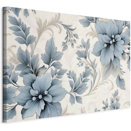 Taulu Artgeist Turquoise Flowers in Retro Ambience Floristic Ornaments, eri vaihtoehtoja