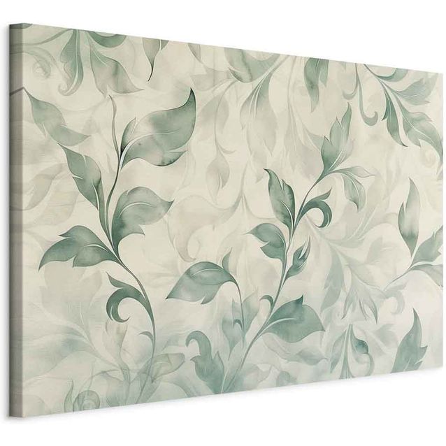 CONFIGURABLE PÄÄTUOTE - Taulu - Watercolor Botanical Motif Delicate Green-Beige Leaves 91947