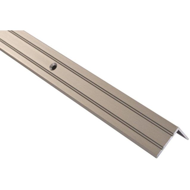Askelkulmalista Maler uritettu 25x20x1000mm alumiini ruuvi harjattu teräs