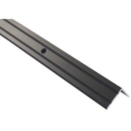 Askelkulmalista Maler uritettu 25x20x1000mm alumiini ruuvi musta anodisoitu