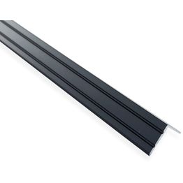 Askelkulmalista Maler uritettu 25x20x1000mm alumiini tarra musta anodisoitu