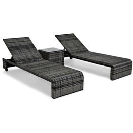 Aurinkosänkysetti Bahamas sivupöydällä tummanharmaa