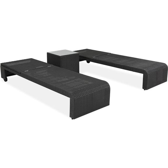 Aurinkosänkysetti Bahamas sis sivupöytä musta