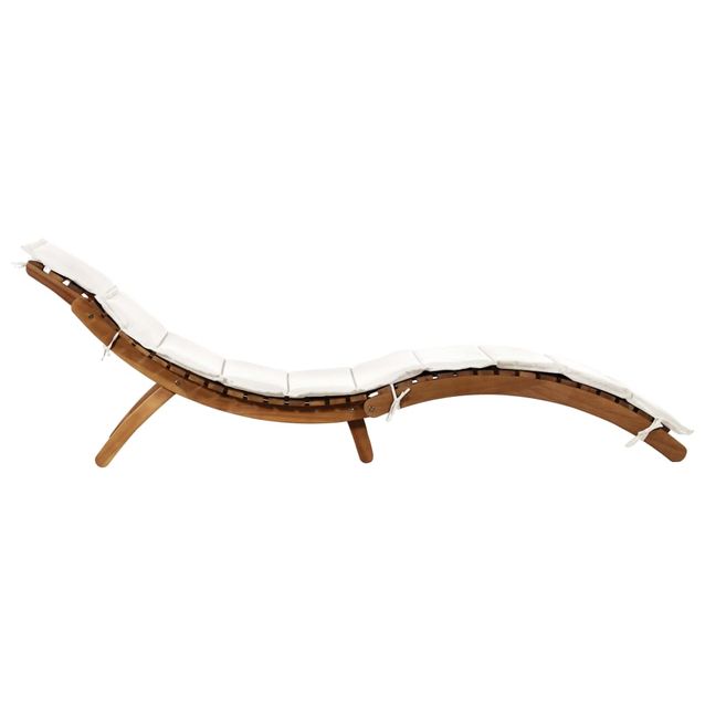 Aurinkotuoli kermanväriset tyynyt täysi akasiapuu (63284)