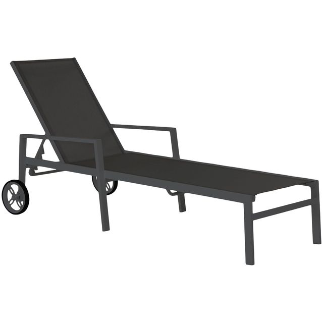 Aurinkotuoli Leone, musta/harmaa