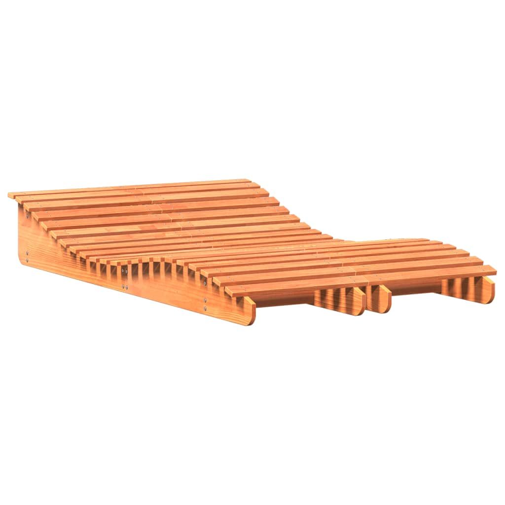 Aurinkotuolit 2 kpl vahanruskea 205x60x31,5 cm täysi mänty (44651)