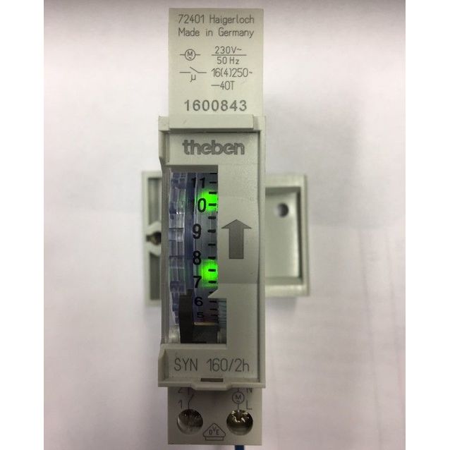 Autonlämmityskellokytkin Theben SYN 160/2H, 2 tunnin kiinteä kytkentä