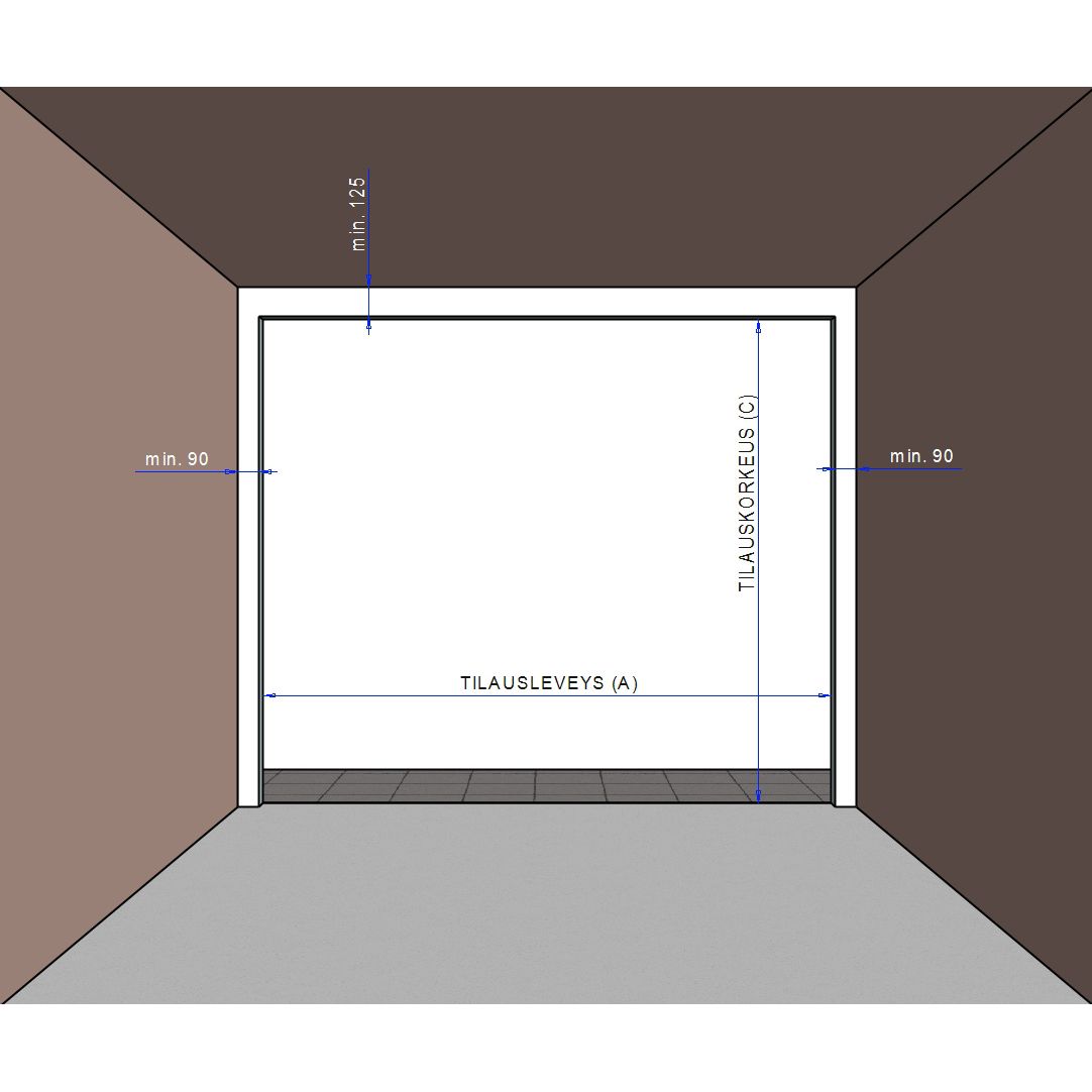Autotallin nosto-ovi Isomatic Nordic vaakauritettu + avaaja Liftronic 500 asennuskuva