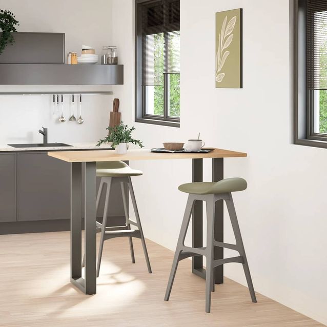 Baaripöydän jalat U-muotoiset 2 kpl 50x(100-101) cm teräs (13234)