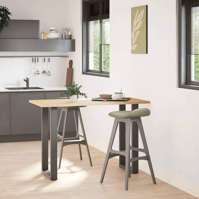 Baaripöydän jalat U-muotoiset 2 kpl 50x(90-91) cm teräs (13222)