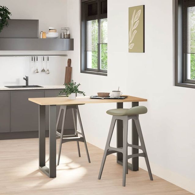 Baaripöydän jalat U-muotoiset 2 kpl 60x(90-91) cm teräs (13226)